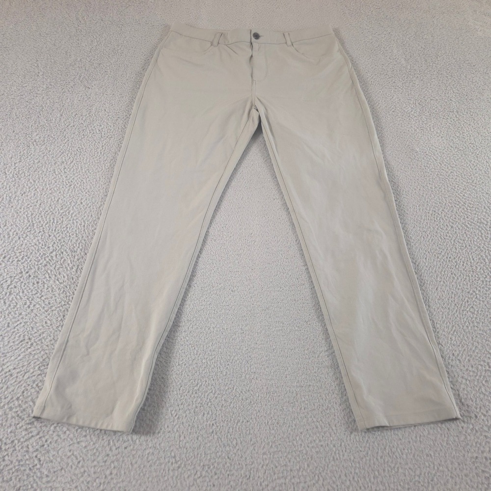 Vuori Pants Mens 36x32 Gray Meta Straight‎ Leg Polyester Performance Stretch